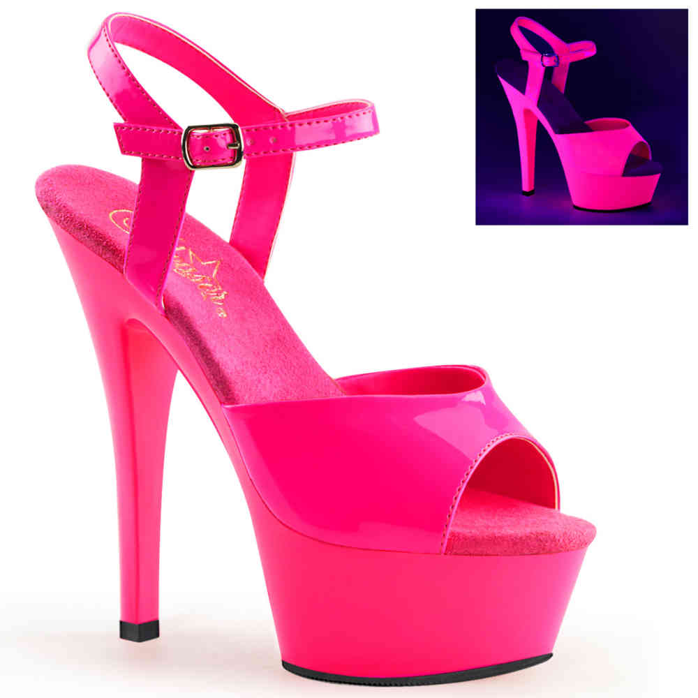 Pleaser - KISS-209UV Knöchelriemen-Sandale - Rosa